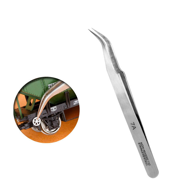 Stainless Steel Super Fine Pointed Curved Tweezers Hobby Tools