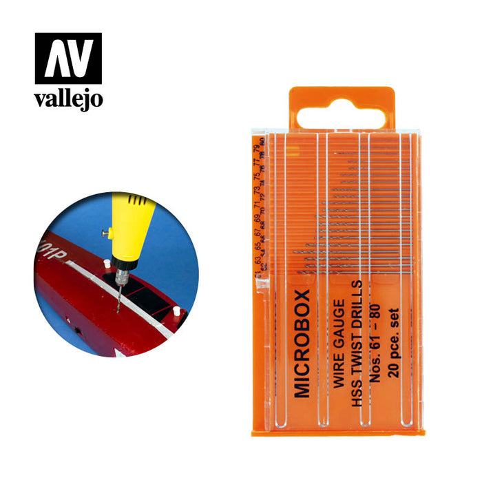 Vallejo Set of 20 Drill Bits, no. 61 to 80-Tools-LITKO Game Accessories