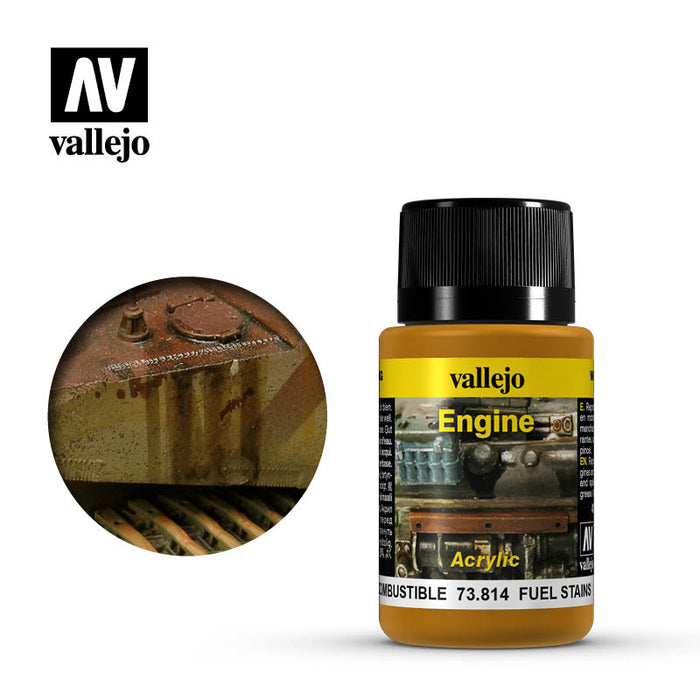 Vallejo Weathering Effects Fuel Stains (73.814) (40ml)-Paint and Ink-LITKO Game Accessories